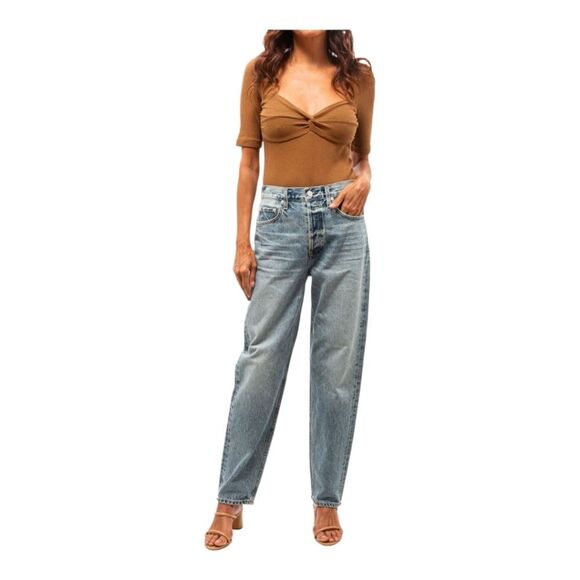 Citizens of Humanity Parie Twist Top Brown Neutral Blouse Women’s Size M - Picture 1 of 13